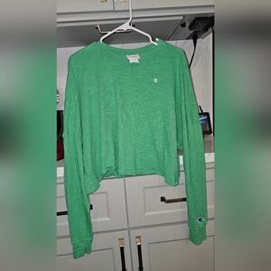 Champion Women's Green Long Sleeve Crop Top